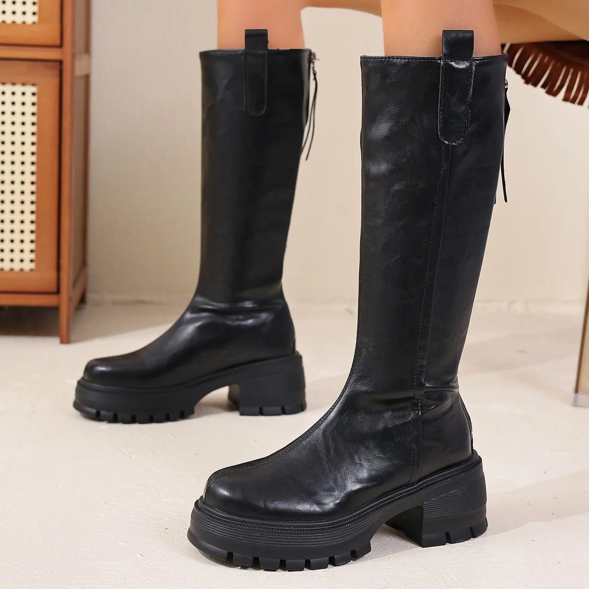 The Riviera Lug-Sole Knee-High Boots
