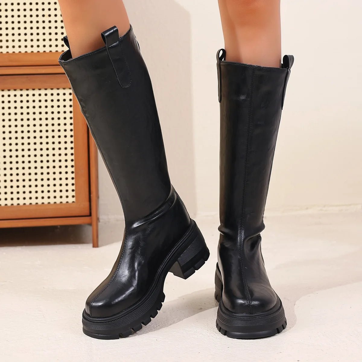 The Riviera Lug-Sole Knee-High Boots